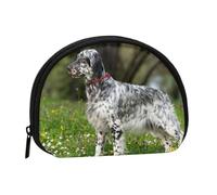 English Setter Lawn Pets Dogs English Setter, Women's Storage Bag Shell Makeup Bag Small Coin Purse Shell Change Pouch