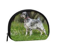 English Setter Lawn Pets Dogs English SetterSmall Makeup Sanitary Napkin Storage Bag,Women's Cosmetic Coin Purse