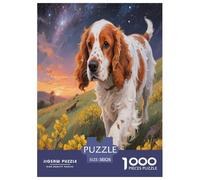 English Setter Tour 1000 Piece Jigsaw Puzzles Educational Games-Colourful Families Pieces Fit Together Perfectly Cute Pets Fun for Adults And Kids Age 12 Years Up for Relaxing Decor And Gift 38x26cm/1