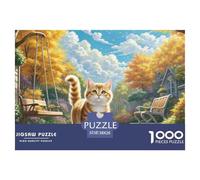 English Short Gold Gradual Layer Cat Puzzles 1000 Pieces for Adults And Children Pet Animal with Extra Fun Challenges Colourful Creativity Gift Giving 38x26cm/1000pcs