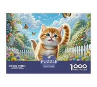 English Short Gold Gradual Layer Cat Puzzles 1000 Pieces For Adults And Kids Pet Animal Fun Challenging Brainteasing Jigsaw Colourful Educational Games 70x50cm/1000pcs