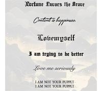 English Short Sentence Temporary Tattoo Stickers Waterproof, Rub-proof, Non-reflective, Simple And Long-lasting, Fake Tattoos(C)