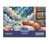 English Short Silver Gradual Layer 1000 Piece Puzzle for Adults And Children Animal Cat Fun Challenging Jigsaw Perfect for Relaxation Educational Games 70x50cm/1000pcs