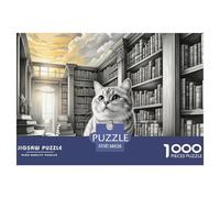 English Short Silver Gradual Layer 1000 Piece Puzzle For Adults And Kids Animal Cat Whimsical Challenge Perfect for Relaxation Educational Games 38x26cm/1000pcs