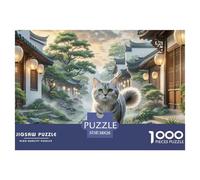 English Short Silver Gradual Layer 1000 Pieces Puzzle for Adults And Children Animal Cat Whimsical Challenge Colourful Educational Games 38x26cm/1000pcs