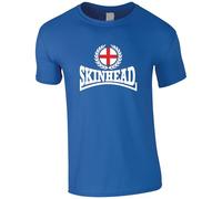 English Skinhead Large Logo Men's T-Shirt - England Saint George Flag Skin Head T Shirt (UK, Alpha, 3XL, Regular, Regular, Royal)