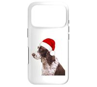 English Spaniel T-Shirt Design Cute Dog Wearing A Santa Hat Case for iPhone 17 Pro