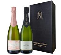 English Sparkling Duo Gift Set | Castle Brook Classic Cuvee 75cl and Sparkling Rose 75cl | Luxury English Sparkling Wine Gift Boxed 2 x 75cl