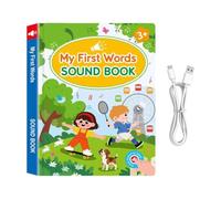 English Speaking Books for Kids Interactive Touch Sound Word Learning | Rechargeable Reading Book Age 3+ Preschool Boys Young Readers Home Christmas Daily Activities