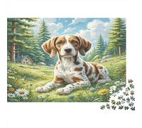 English Springer Spaniel 1000 Piece Puzzle for Adults & Teens - Beagle in Sunlit Meadow Challenging Jigsaw for Relaxation, Creativity & Wall Decoration 70x50cm/1000pcs