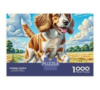English Springer Spaniel 1000 Pieces Eco-friendly Paper Puzzle Jigsaw Puzzle Set Adorable Pet Impossible Hard Difficult Family Game Jigsaw As Birthday Gifts 38x26cm/1000pcs