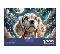 English Springer Spaniel 1000 Pieces Extra-thick Cardboard Jigsaw Puzzle Set Loyal Dog Impossible Hard Difficult Birthday Toy Puzzles For Adults And Kids 70x50cm/1000pcs