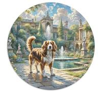 English Springer Spaniel 1000 Pieces Jigsaws Pet Dog Round Puzzles Jigsaw Puzzles for Adults And Kids Travel Gifts,Present 1000pcs (67.5x67.5cm)