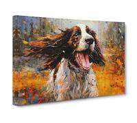 English Springer Spaniel Action Canvas Wall Art Print 30x20 Inch