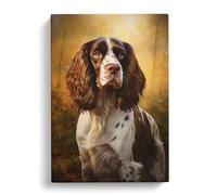 English Springer Spaniel Baroque Art | Canvas Wall Art Print | Framed Ready to Hang Picture | Modern Art for Living Room Bedroom Kitchen Home | 30x20 Inch