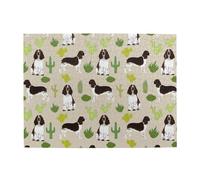 English Springer Spaniel Dog Cactus Dog,500 Pieces Puzzles for Adults-Wooden Jigsaw Puzzle for Adults Elderly