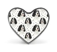 English Springer Spaniel Dog Custom Brooch Pin Heart Lapel Pins Tie Suit Dress Accessories for Men Women Wedding Birthday