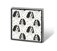 English Springer Spaniel Dog Custom Lapel Pins Square Brooch Tie Suit Dress Accessories for Men Women Wedding Birthday