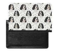 English Springer Spaniel Dog Passport Holder Cover Wallet Slim Travel Document Organizer Card Case for Women Men