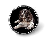 English Springer Spaniel Dog Round Pins Badge Brooch Printed Button Tie Lapel Pin Decoration for Women Men