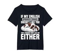 English Springer Spaniel Dog T-Shirt, Women's Plus, Black, 5X