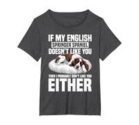 English Springer Spaniel Dog T-Shirt, Women's Plus, Dark Heather Grey, 4X