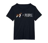 English Springer Spaniel Dogs are Greater Than People T-Shirt, Women's Plus, Black, 3X