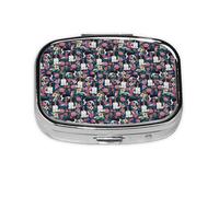 English Springer Spaniel Floral Cute Florals Dog,Meta Pill Box 2 Compartment Medicine Case,Portable Organizer