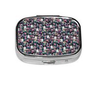 English Springer Spaniel Floral Cute Florals Dog,Meta Pill Box 2 Compartment Medicine Case,Portable Organizer,Rectangle Meta Portable Organizer Pill Box 1227 Compartment Medicine Case