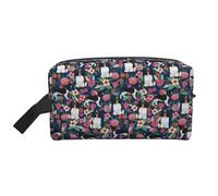 English Springer Spaniel Floral Cute Florals DogLarge Capacity Cosmetic Organizer，Travel Makeup Bag for Women