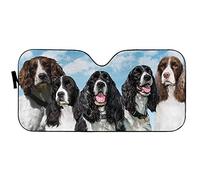 English Springer Spaniel Funny Team Front Windshield Sunshade Keep Cooler Sun Visor Protector Block Uv Rays Windscreen Car Sunshades Universal For Va-Ns Vehicle Cars S