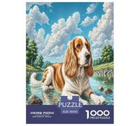 English Springer Spaniel Jigsaw Puzzles Puzzle for Adults Kids. 1000 Pieces Whimsical Challenge Toy Educational Game Home Decoration for Educational Games Gifts 70x50cm/1000pcs