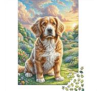 English Springer Spaniel Jigsaw Puzzles Puzzles for Adults Kids. 1000 Piece Impossible Challenge Toy Educational Games Home Decoration for Adults& Kids Age 14 Years Up 1000pcs (75x50cm)