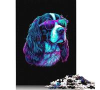 English Springer Spaniel Jigsaw Puzzles Puzzles for Adults Kids. 1000 Piece Impossible Challenge Toy Educational Game Home Decoration for Adults& Kids Age 14 Years Up 1000pcs (75x50cm)