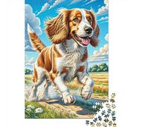 English Springer Spaniel Jigsaw Puzzles Puzzles for Adults Kids. 1000 Piece Whimsical Challenge Toy Educational Games Home Decoration for Adults& Kids Age 14 Years Up 1000pcs (75x50cm)