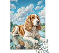 English Springer Spaniel Jigsaw Puzzles Puzzles for Adults Kids. 1000 Pieces Impossible Challenge Toy Educational Games Home Decoration for Adults& Kids Age 14 Years Up 1000pcs (75x50cm)