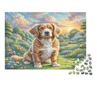 English Springer Spaniel Paperboard Cocker Spaniel in Colorful Flower Meadow Classic Jigsaw Puzzle for Adults Relaxing Puzzle Gift 70x50cm/1000pcs