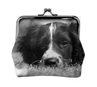 English Springer Spaniel, PU Leather Coin Purse, Small Wallets, Change Pouch with Kiss Lock Clasp Buckle, Change Purse