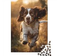 English Springer Spaniel Puzzle Brain Teaser Paper Rectangular Jigsaw Puzzle for Adults Teen 38x26cm/1000pcs