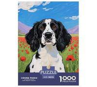 English Springer Spaniel Puzzles 1000 Pieces for Adults Beautiful Decoration Puzzle Cute Dog Colourful,Fun,Challenging And Brainteasing Adults Jigsaw Puzzle Fun Present & Activity for Home38x26cm/100