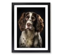 English Springer Spaniel Romanticism Framed Wall Art Print A2 Black