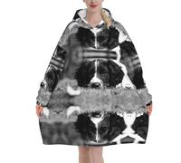 English Springer Spaniel,Women's Oversized Wearable Blanket Hoodie, Blanket Sweatshirt,Flannel Pullover Blanket