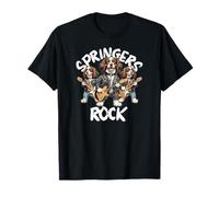 English Springer Spaniels Rock Trio Rocking Playing Guitar T-Shirt