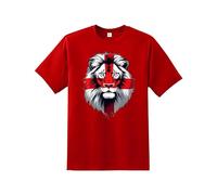 English St George Flag Lion Face T-Shirt | England National Pride Top St George’s Cross Graphic Tee | Patriotic Unisex Shirt for Men Women Kids Football Rugby Supporters Fan Apparel UK