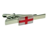 English St George's Cross Flag Tie Clip, Silver-Tone Metal, Gift Boxed
