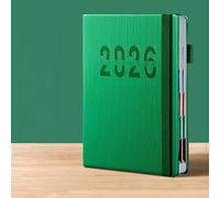 English-style 2026 Daily Planner Notebook with 365 Pages for Time Management, One Page per Day (Green)