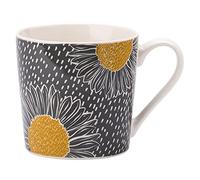 ENGLISH TABLEWARE Artisan Flower Floral Mug-Grey with Yellow Flower