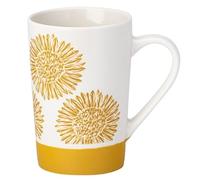 English Tableware Co. Artisan Floral Latte Mug - Yellow Ceramic Cup | Elegant Tableware Mug for Coffee & Tea Lovers