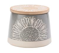 ENGLISH TABLEWARE CO Company Artisan Flower Grey Canister with Bamboo Lid