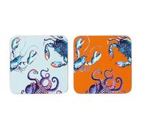 English Tableware Co. Dish of the Day Coasters - Set of 4 Cork Backed Drink Coasters, Heat Resistant Table Mats for Coffee, Tea & Dining Table Protection